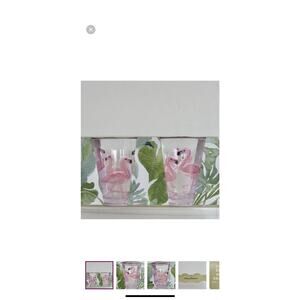 Novogratz Tommy Bahama Flamingo Tropical 15 Oz Acrylic Tumbler NEW Set Of 4